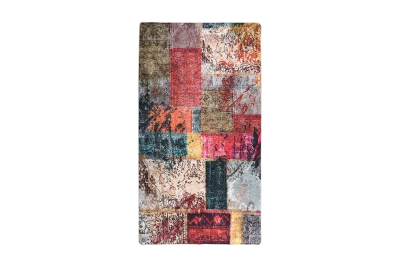 Matta tvättbar lappmönster 190x300 cm flerfärgad halkfri - Flerfärgad - Patchwork matta