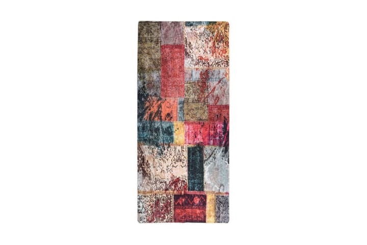 Matta tvättbar lappmönster 80x300 cm flerfärgad halkfri - Flerfärgad - Patchwork matta