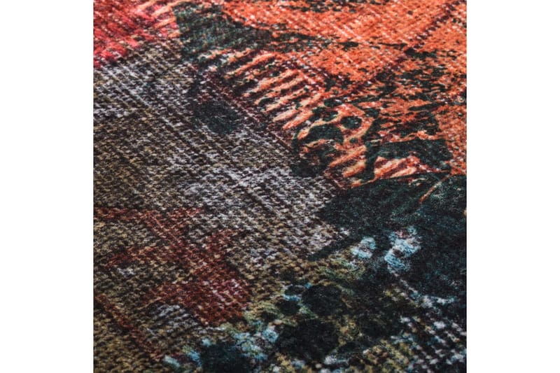 Matta tvättbar lappmönster 80x300 cm flerfärgad halkfri - Flerfärgad - Patchwork matta