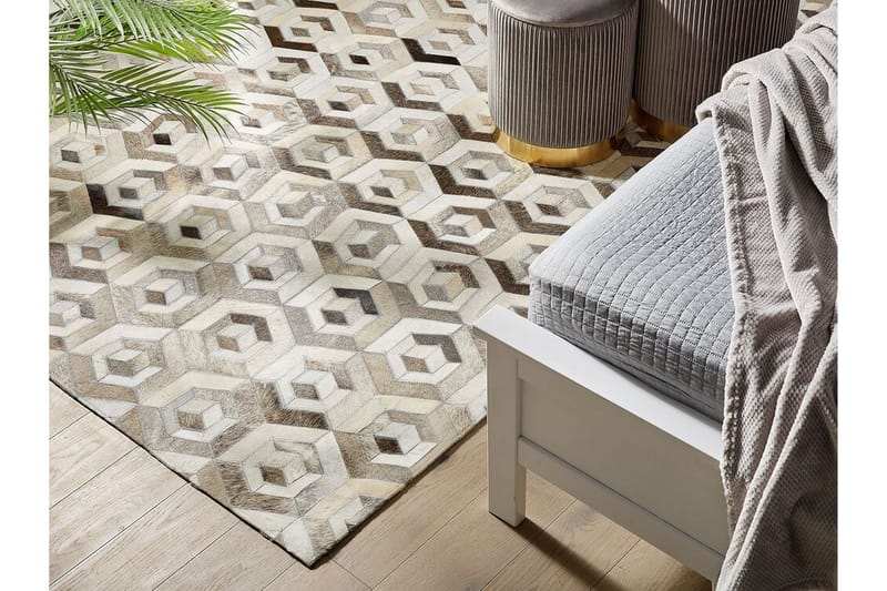 Tavak Matta 140x200 cm - Läder/Beige/Brun - Textil & mattor - Matta - Orientalisk matta - Patchwork matta