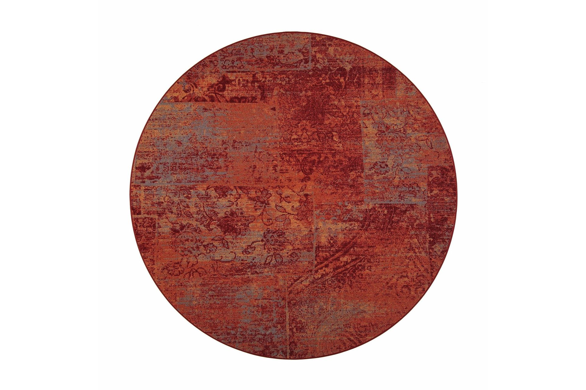 Rustiikki Matta Rund 133 cm R&ouml;d-orange - Vm Carpet