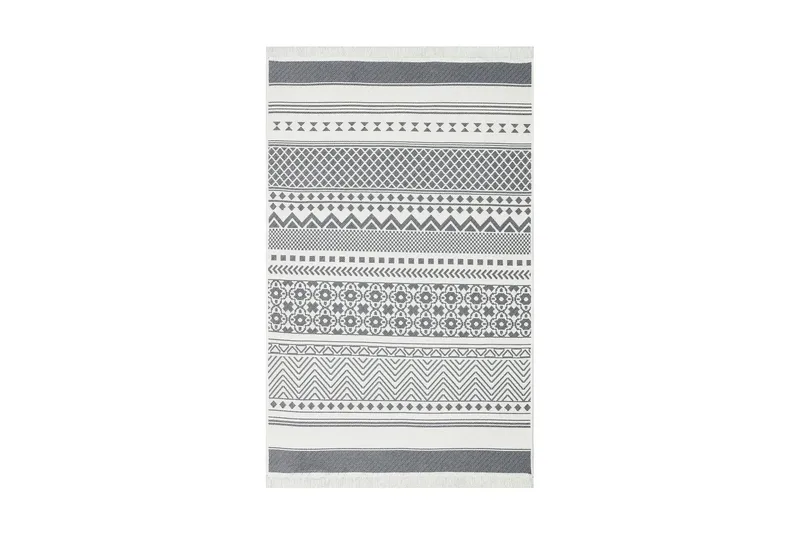 Eko Hali Bomullsmatta 80x300 cm, Grå/Vit