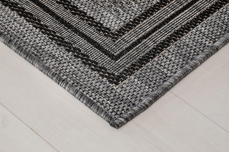 Madrid Frame Matta 80x340 cm Flatvävd - Antracit - Textil & mattor - Matta - Små mattor