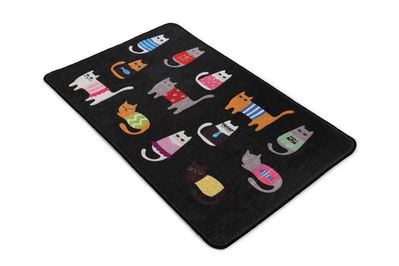 Matta Blackcats 60x90 cm - Flerfärgad/Sammet - Textil & mattor - Matta - Små mattor