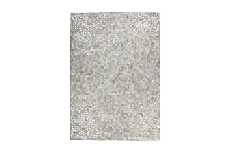 Matta Hingre Ldt 120x170 cm Grå/Silver/Läder - D-Sign - Patchwork matta - Stor matta