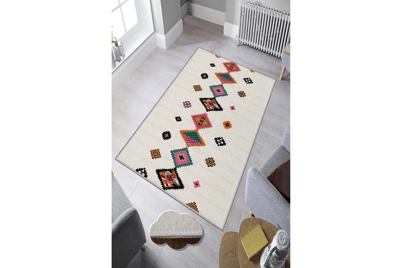 Matta Homefesto 60x100 cm - Multifärgad - Friezematta - Wiltonmatta - Små mattor