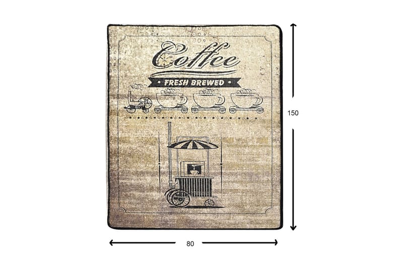 Matta Koffie 80x150 cm - Flerfärgad/Sammet - Textil & mattor - Matta - Små mattor