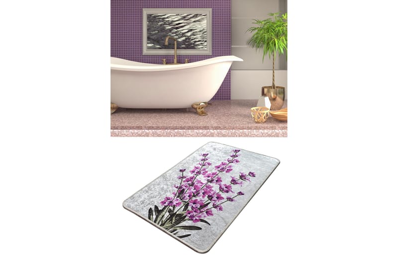 Matta Levendula 60x90 cm - Flerfärgad/Sammet - Textil & mattor - Matta - Små mattor