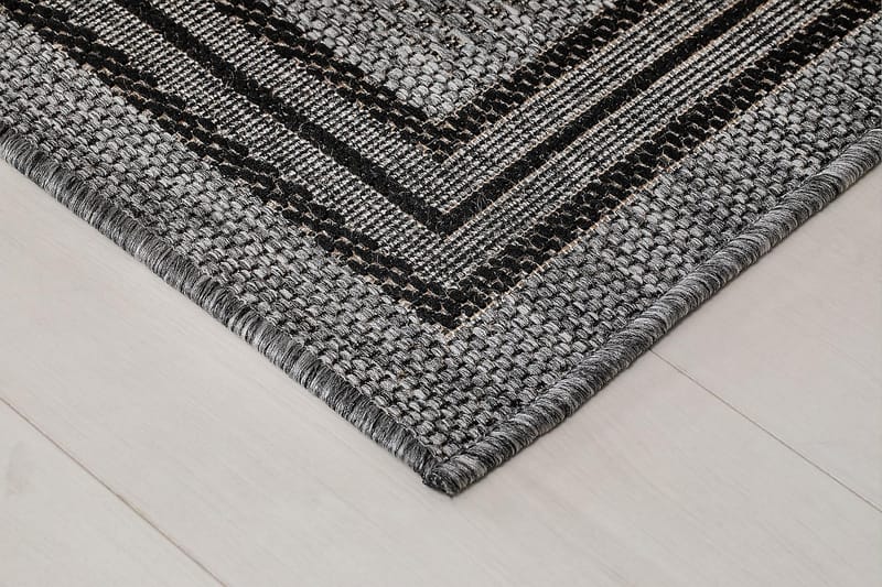 Matta Madrid Frame 133x190 cm Flatvävd - Antracit - Flatvävd matta - Små mattor