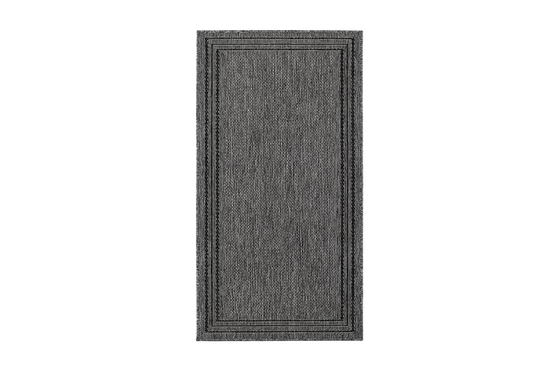 Matta Madrid Frame 80x240 cm Flatvävd - Antracit - Flatvävd matta - Små mattor