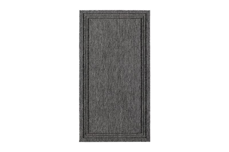 Matta Madrid Frame 80x340 cm Flatvävd - Antracit - Flatvävd matta - Små mattor