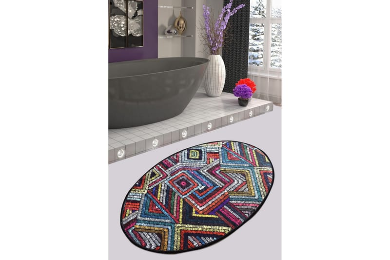 Matta Maglie Oval 60x90 cm - Flerfärgad/Sammet - Textil & mattor - Matta - Små mattor