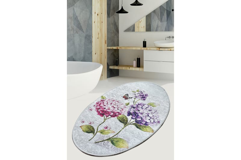 Matta Ortanca Oval 60x90 cm - Flerfärgad/Sammet - Textil & mattor - Matta - Små mattor