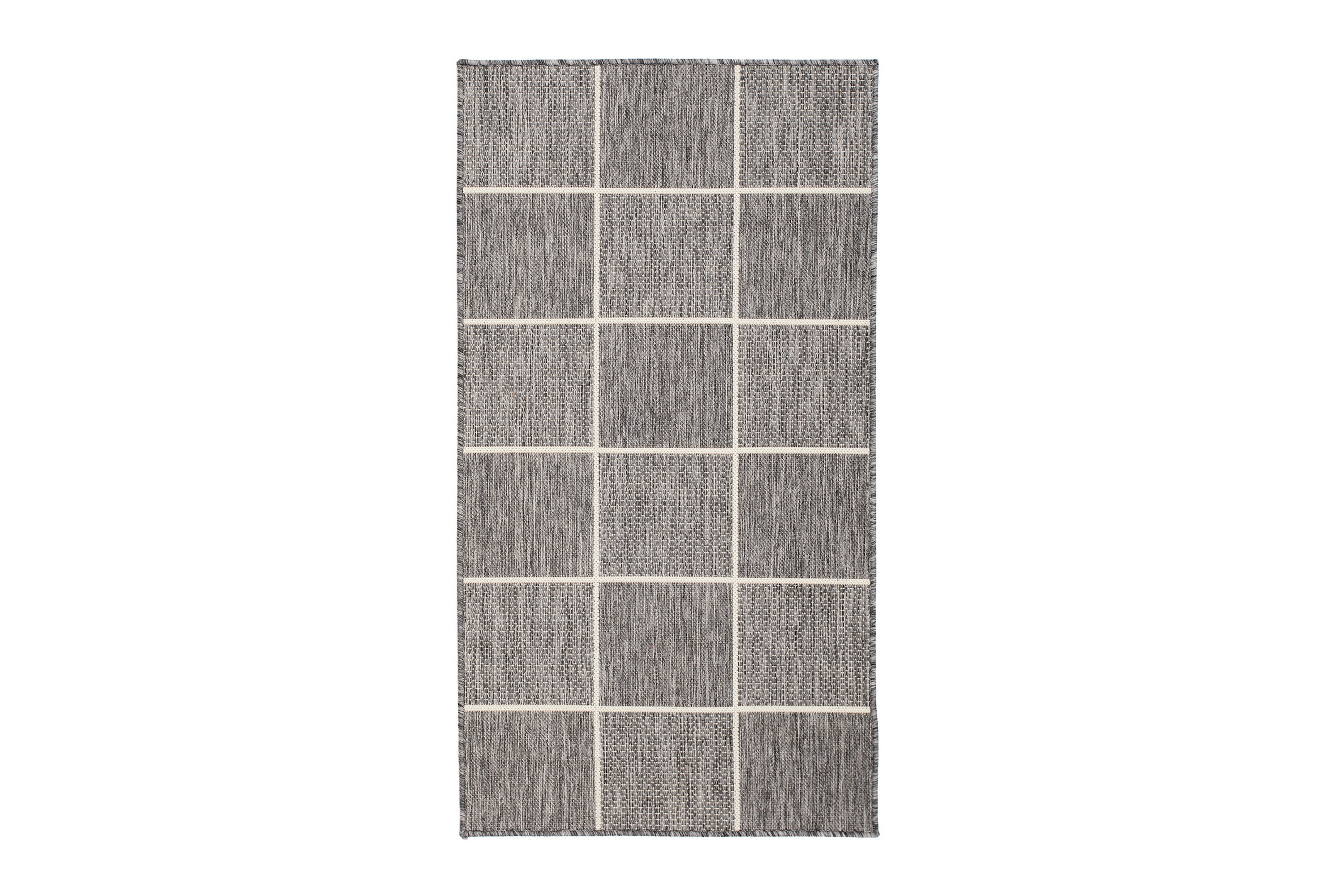 Madrid Square Flatvävd Matta 80x240 GråVit
