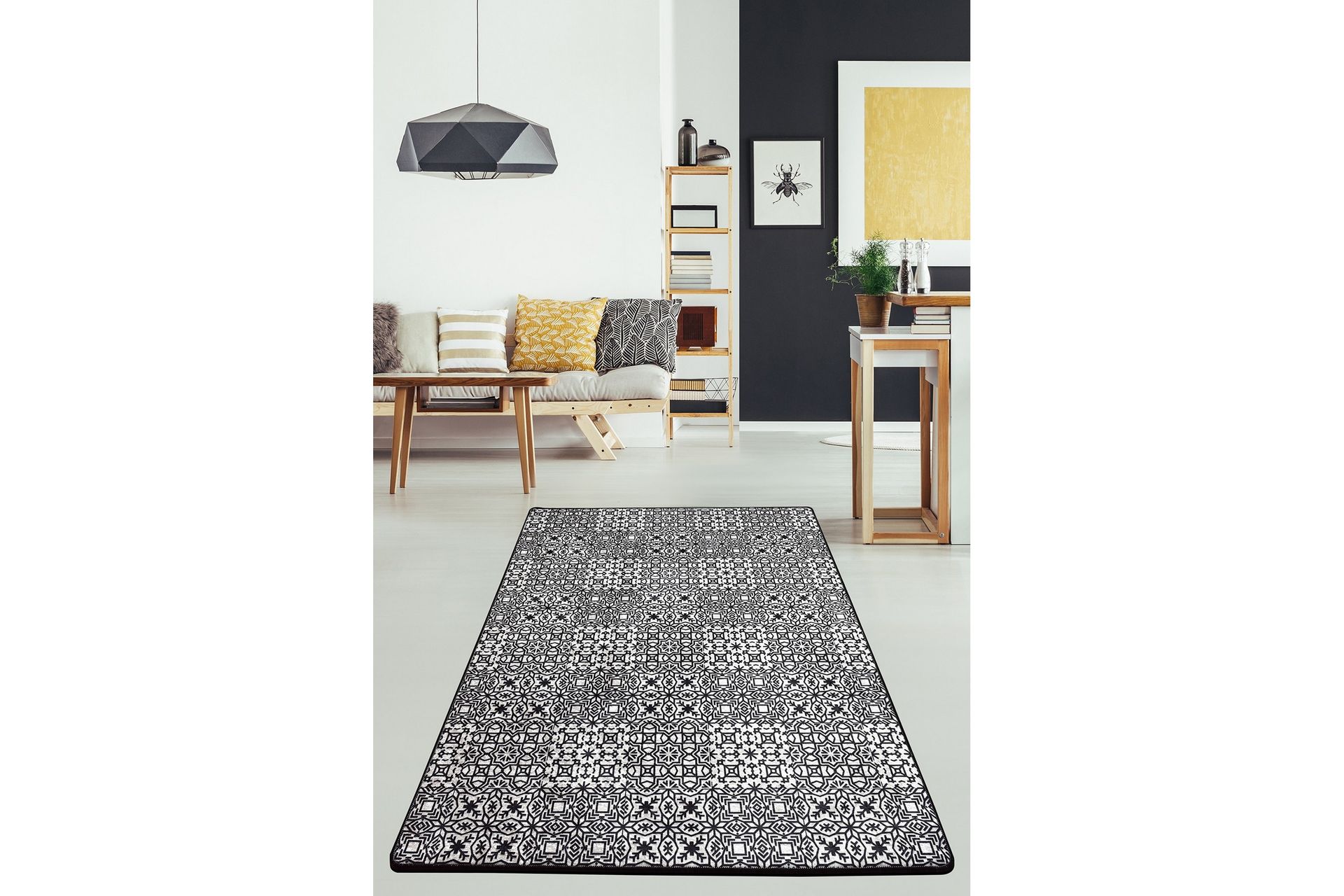 matta chilai 80x120 cm - svart/vit