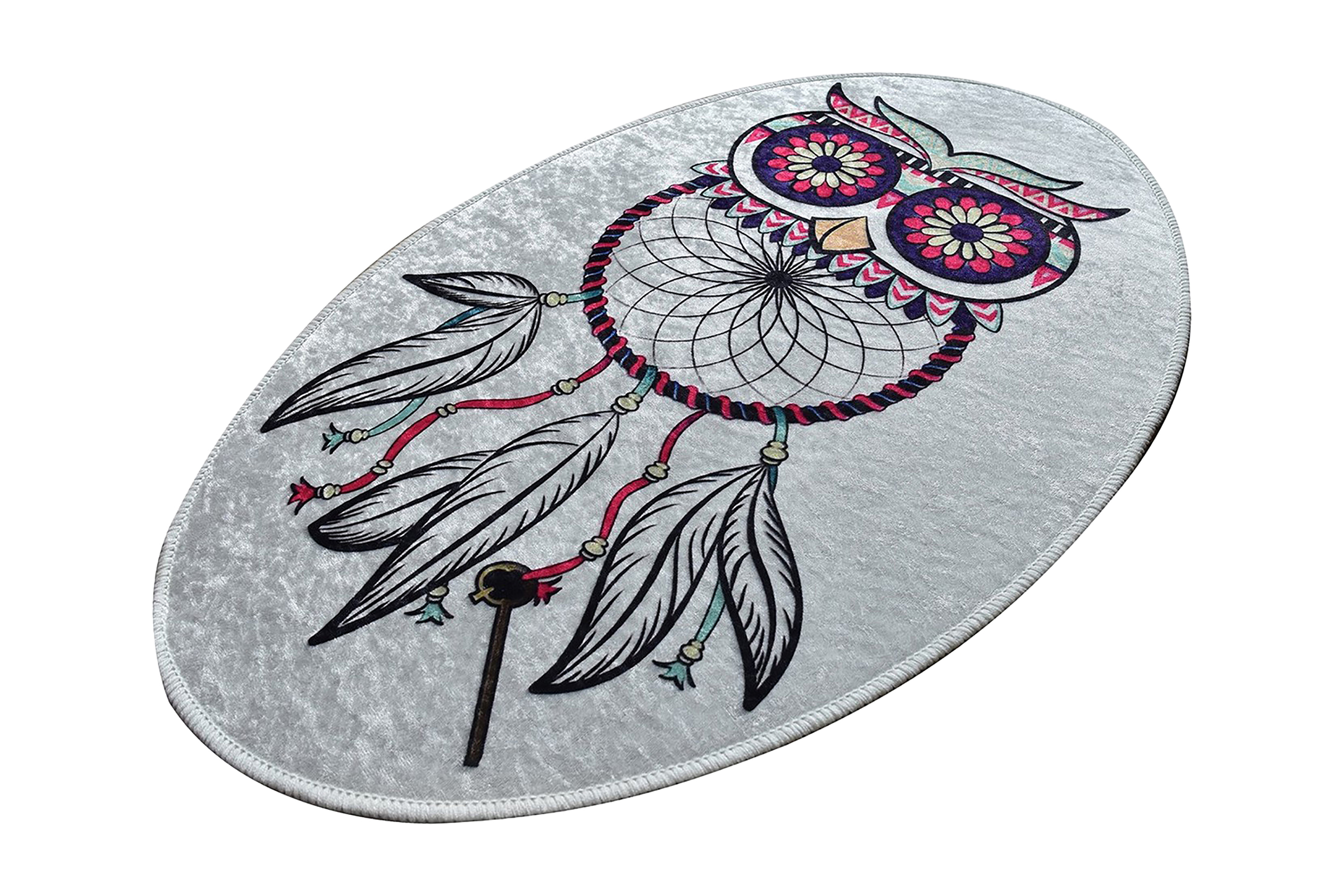 Matta Unistama Oval 60x90 cm Flerfärgad/Sammet