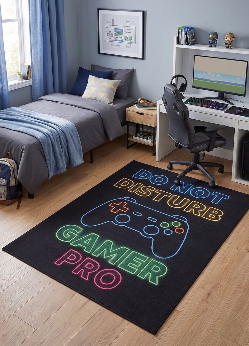 Maskinvävd Matta Play Gamer 120x160 cm - svart - Textil & mattor - Matta - Specialmatta - Gamingmatta