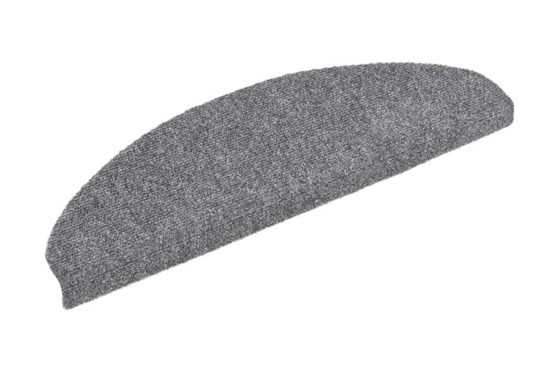 Trappstegsmattor självhäftande 15 st brodyr 56x17x3 cm mörkg - Grå - Trappstegsmatta