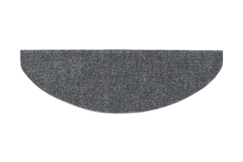Trappstegsmattor självhäftande 15 st brodyr 56x17x3 cm mörkg - Grå - Trappstegsmatta