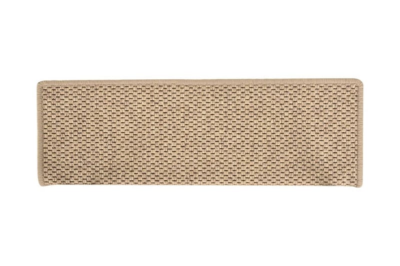 Trappstegsmattor självhäftande sisal 15 st 65x25 cm sand - Beige - Trappstegsmatta