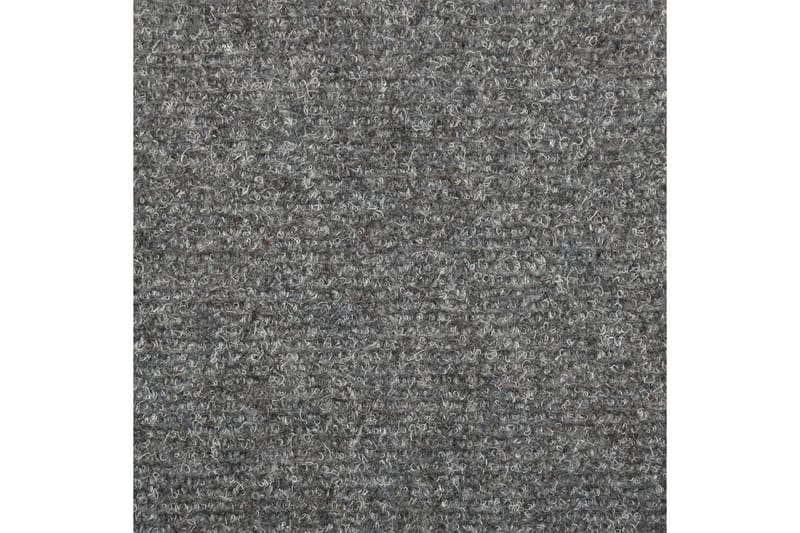 Trappstegsmattor 10 st ljusgrå 65x25 cm brodyr - Grå - Trappstegsmatta