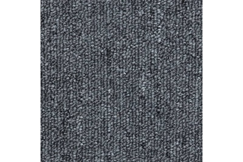 Trappstegsmattor 15 st mörkgrå 56x17x3 cm - Grå - Trappstegsmatta