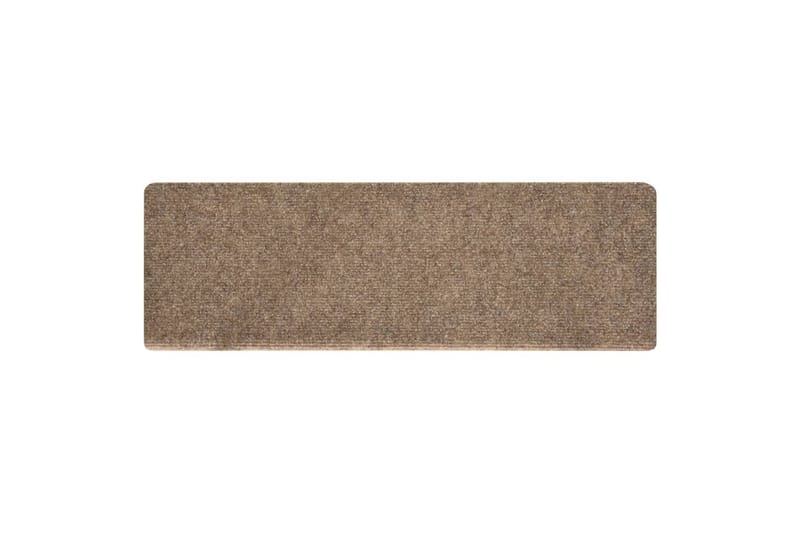 Trappstegsmattor 15 st nålad 65x25 cm gräddvit - Vit - Trappstegsmatta