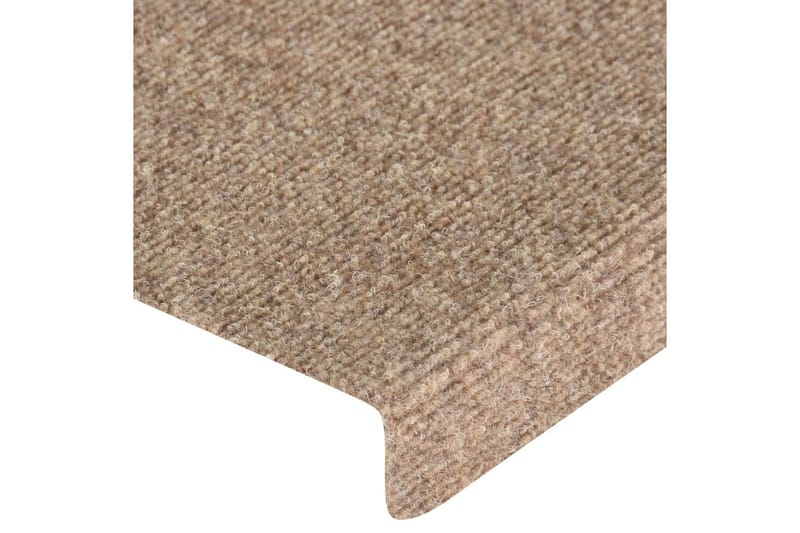 Trappstegsmattor 15 st nålad 65x25 cm gräddvit - Vit - Trappstegsmatta