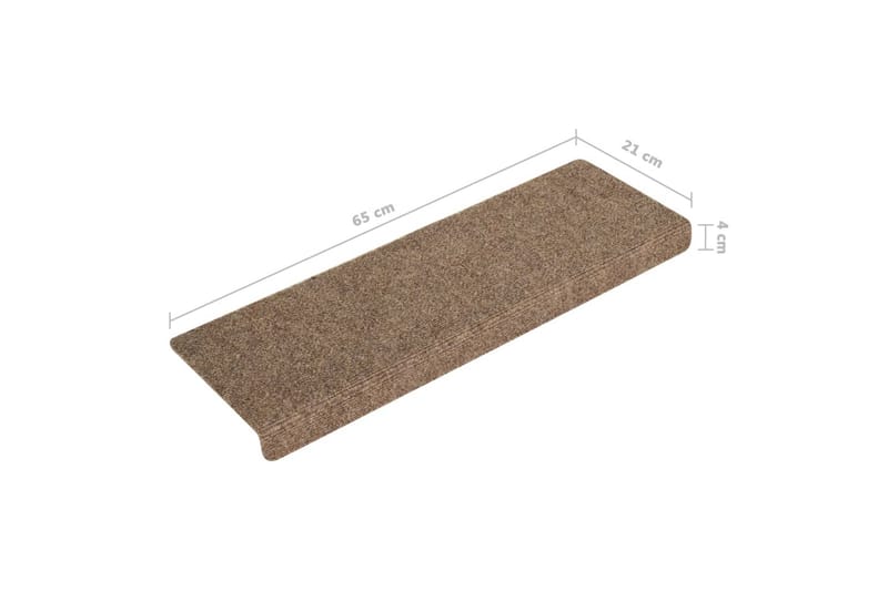 Trappstegsmattor 15 st nålad 65x25 cm gräddvit - Vit - Trappstegsmatta