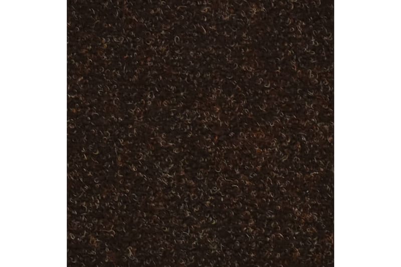 Trappstegsmattor självhäftande 10 st brun 56x17x3 cm brodyr - Brun - Trappstegsmatta