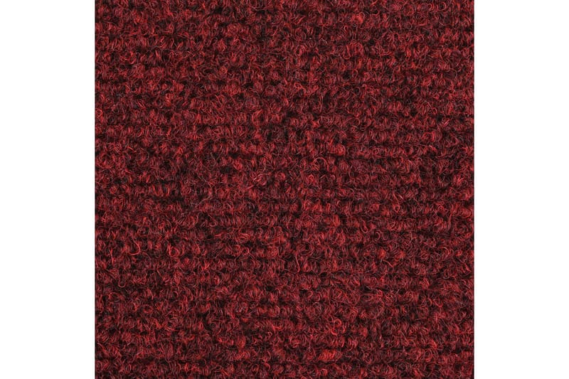 Trappstegsmattor självhäftande 10 st röd 56x17x3 cm brodyr - Röd - Trappstegsmatta