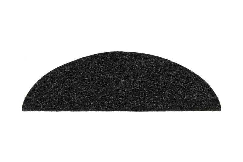 Trappstegsmattor självhäftande 10 st svart 56x17x3 cm brodyr - Svart - Trappstegsmatta