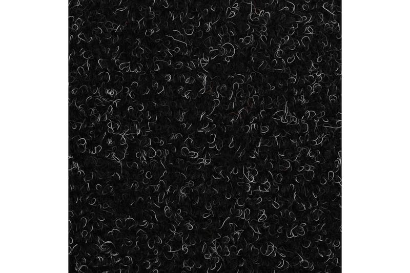 Trappstegsmattor självhäftande 10 st svart 56x17x3 cm brodyr - Svart - Trappstegsmatta