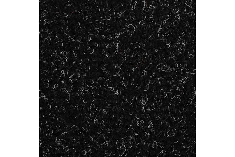 Trappstegsmattor självhäftande 10 st svart 65x21x4 cm brodyr - Svart - Trappstegsmatta