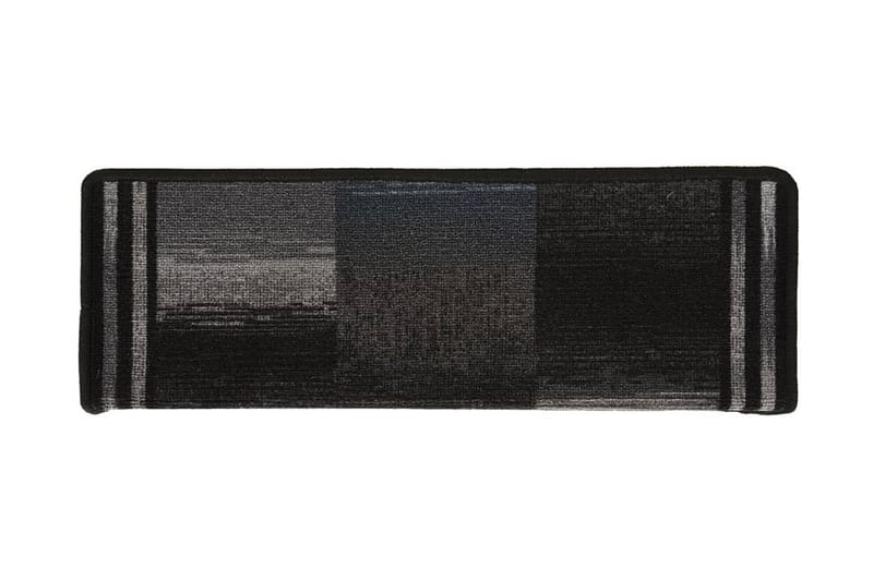 Trappstegsmattor självhäftande 15 st 65x25 cm svart och grå - Trappstegsmatta