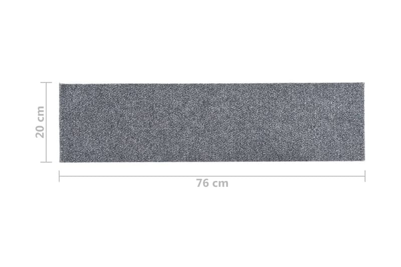 Trappstegsmattor självhäftande 15 st 76x20 cm ljusgrå - Grå - Trappstegsmatta