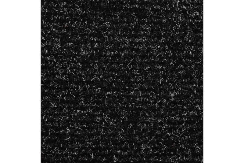 Trappstegsmattor självhäftande 15 st brodyr 56x17x3 cm mörkg - Grå - Trappstegsmatta