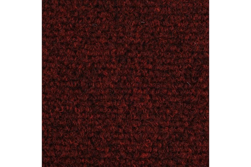 Trappstegsmattor självhäftande 15 st brodyr 56x17x3 cm röd - Röd - Trappstegsmatta