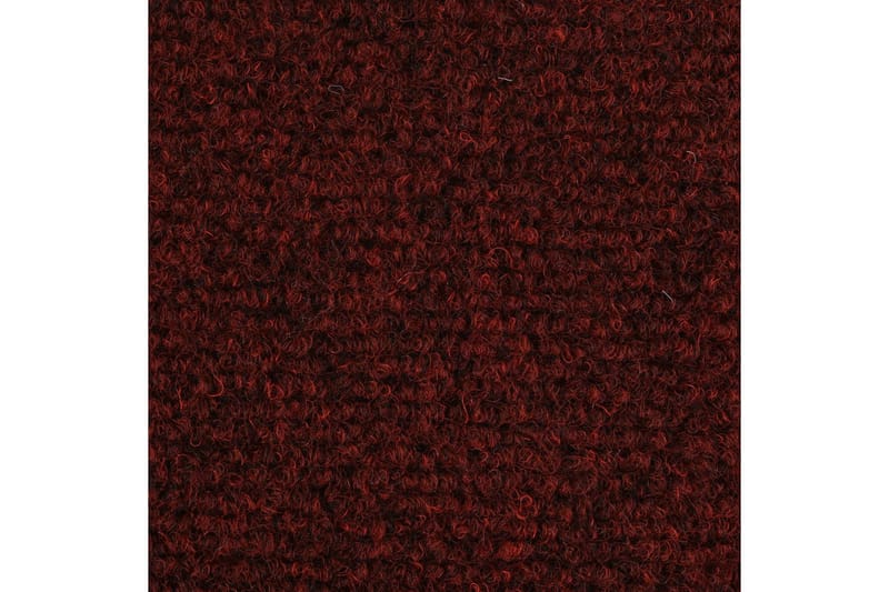 Trappstegsmattor självhäftande 15 st brodyr 65x21x4 cm röd - Röd - Trappstegsmatta