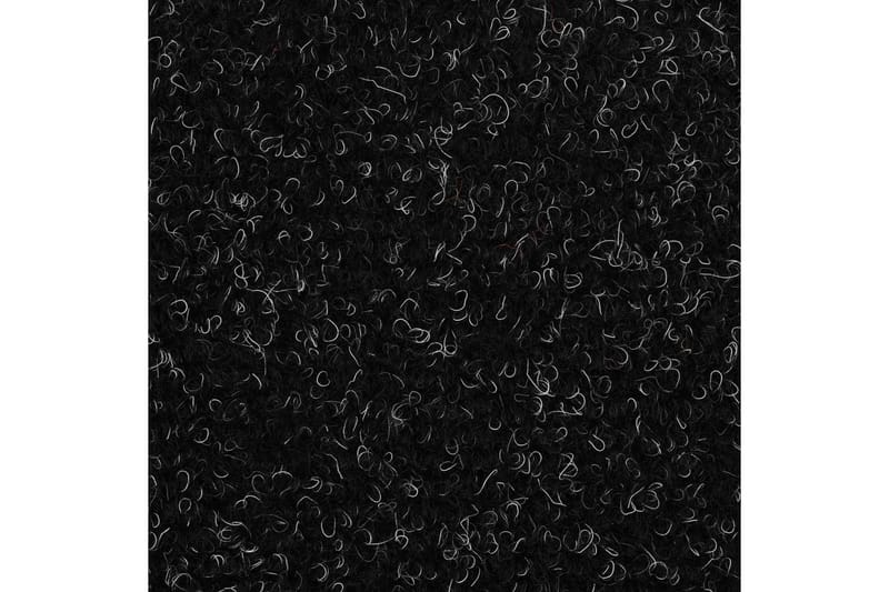 Trappstegsmattor självhäftande 15 st brodyr 65x21x4 cm svart - Svart - Trappstegsmatta