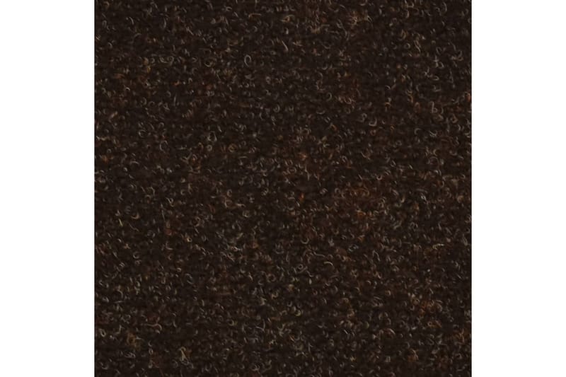 Trappstegsmattor självhäftande 15 st brun 56x17x3 cm brodyr - Brun - Trappstegsmatta