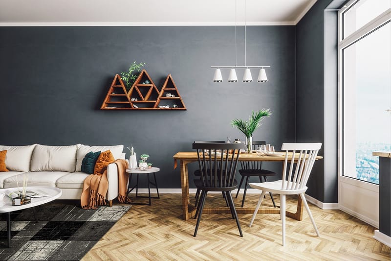 London Square Friezematta 160x230 - Svart/Grå - Textil & mattor - Matta - Modern matta - Wiltonmatta