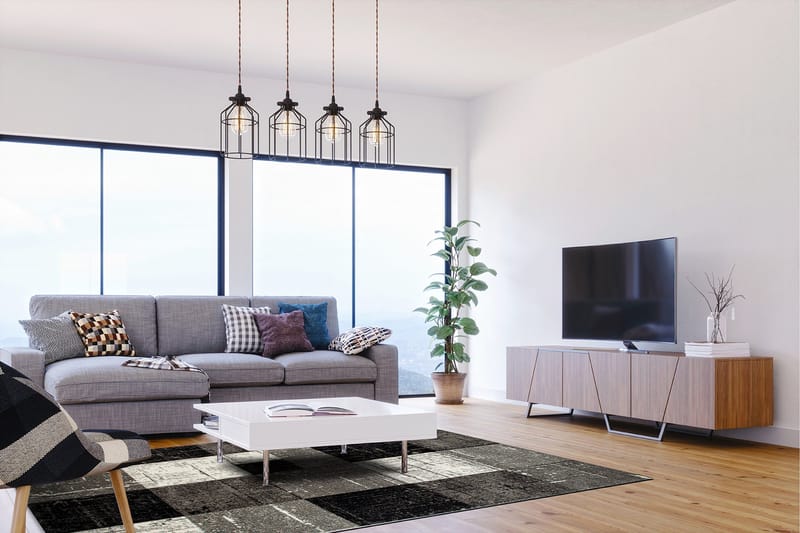 London Square Friezematta 160x230 - Svart/Grå - Textil & mattor - Matta - Modern matta - Wiltonmatta