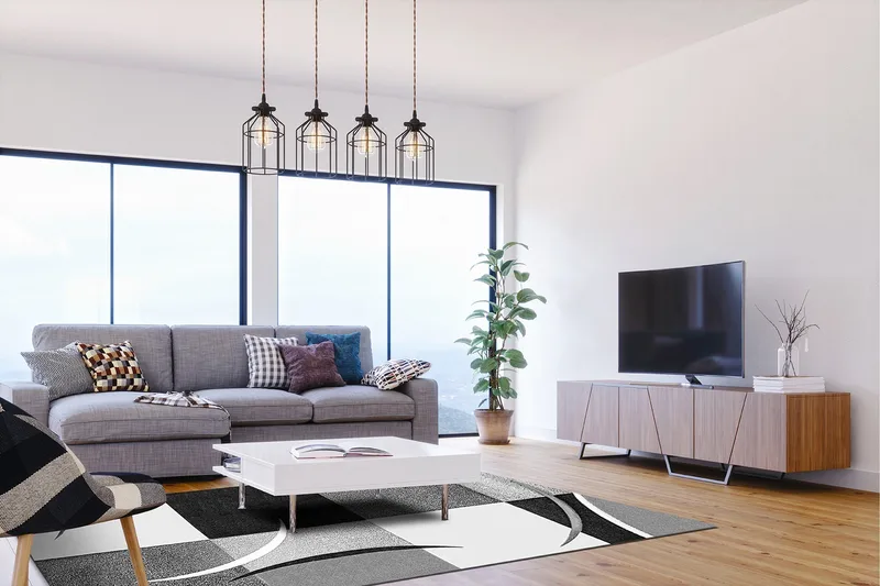 London Patch Friezematta 200x290 - Svart - Textil & mattor - Matta - Modern matta - Wiltonmatta