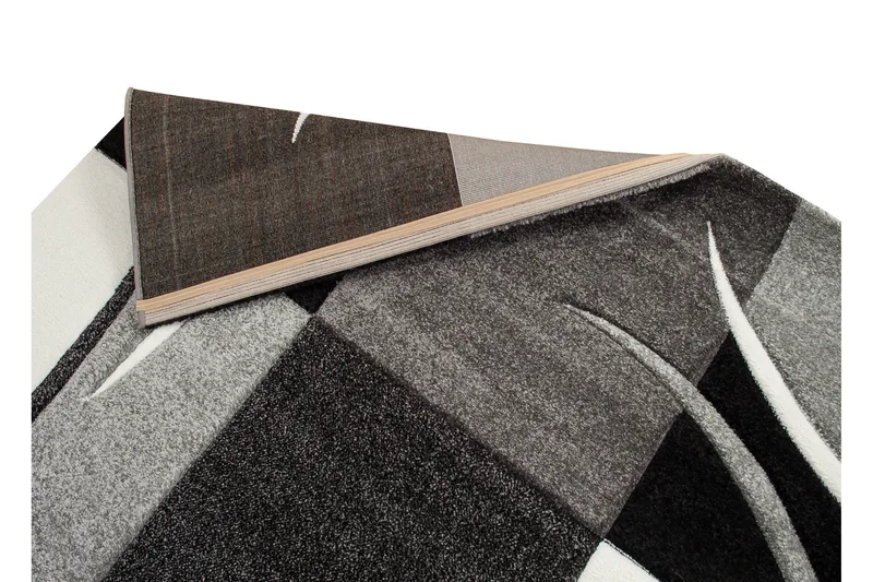 London Patch Friezematta 133x190 Rutig - Svart - Textil & mattor - Matta - Modern matta - Wiltonmatta