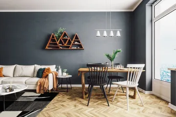 London Patch Friezematta 200x290 - Svart - Textil & mattor - Matta - Modern matta - Wiltonmatta