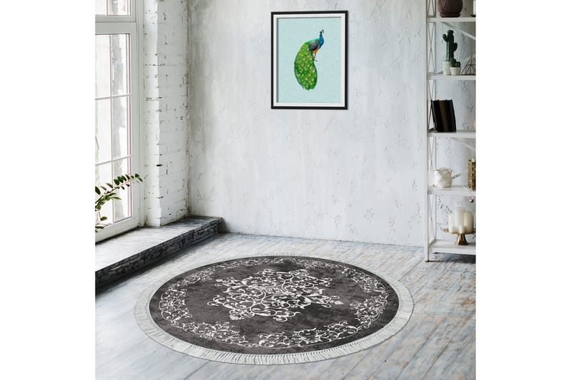 Matta Alanur Home 180 cm Rund - Grå/Vit - Textil & mattor - Matta - Stor matta