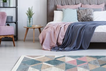 Matta Caleban 160x230 cm - Blå/Rosa/Beige/Grå/Bomull - Textil & mattor - Matta - Stor matta