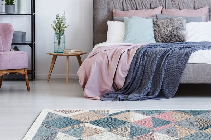 Matta Caleban 160x230 cm - Blå/Rosa/Beige/Grå/Bomull - Textil & mattor - Matta - Stor matta