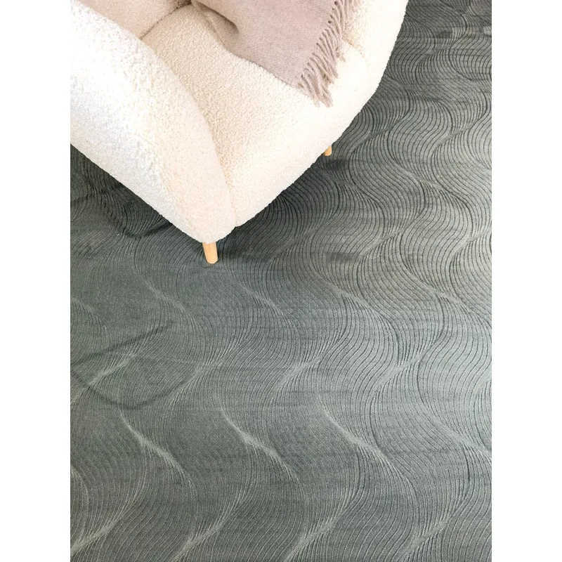 Tvättbar Matta Castello Wave - Green - Textil & mattor - Matta - Flatvävd matta